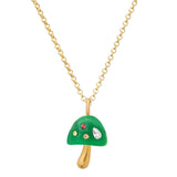 Gold Chain with Mushroom Charm | Green