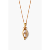 Pea Pod Necklace | Gold + Pearl