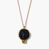 Lion Pendant Necklace | Obsidian