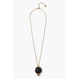 Lion Pendant Necklace | Obsidian