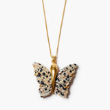 Butterfly Pendant Necklace | Dalmatian Jasper