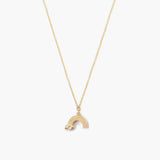 14k Gold Dainty Rainbow Necklace