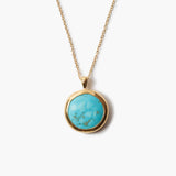 Round Bezel Pendant Necklace | Turquoise