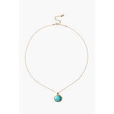Round Bezel Pendant Necklace | Turquoise