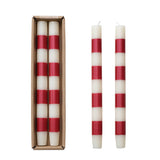 Red Stripe Candles | Set of 2