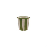 Striped Stoneware Cup | Green + White