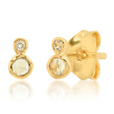 14k Dewdrop Studs | White Topaz & White Sapphire