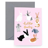 Usagi Three Hello Baby Card