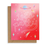 Neon Icon Let's Party Card