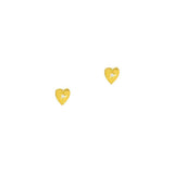 Vintage Heart Studs with CZ Accent