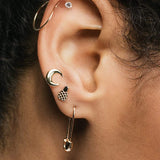 Safety Pin Hoop Earrings | 18K GV