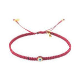 Braided Bracelet | Round Evil Eye Red