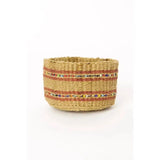 Caramel Petite Sisal Baskets With Colorful Beads