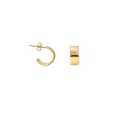 Wide Huggie Hoop Earrings | 18K GV