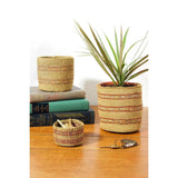 Caramel Petite Sisal Baskets With Colorful Beads