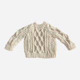 Fisherman Sweater Cream | Hand Knit Kids & Baby Clothing