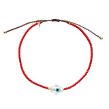 Handmade Beaded Bracelet With Hamsa Charm Accent