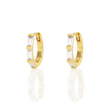 Baguette Huggie Hoop Earrings | 18K GV