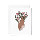 Flowers Holding Hands Card