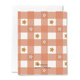 Thank You Flowers Gingham Card