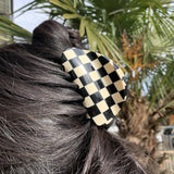 Checker Claw Clip | Black + White