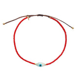 Handmade Beaded Bracelet with Eye Charm Accent