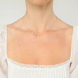 14K 7 Tiny Disc Drop Necklace