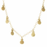 14K 7 Tiny Disc Drop Necklace