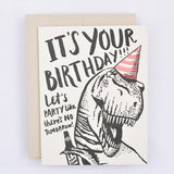 T-Rex Party Birthday Card
