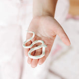 Ceramic Snake | White & Sage