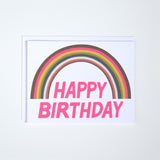 Happy Birthday Neon Rainbow Card