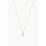 14k Gold Hamsa Necklace With Diamond Inlay
