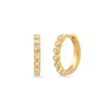 Huggies With Round CZ Accents