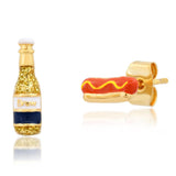 Enamel Hot Dog + Beer Studs