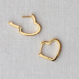 Open Heart Hinged Huggie Hoops | 18K GV