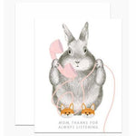 bunny in fox slippers
