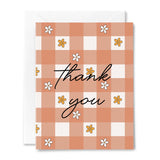 Thank You Flowers Gingham Card