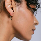 Safety Pin Hoop Earrings | 18K GV