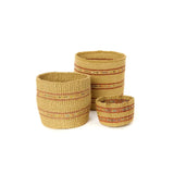 Caramel Petite Sisal Baskets With Colorful Beads