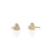 Heart Pave Stud Earrings | 18K GV