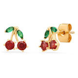 Red CZ Cherry Studs