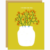 Here for You Red Flowers Card