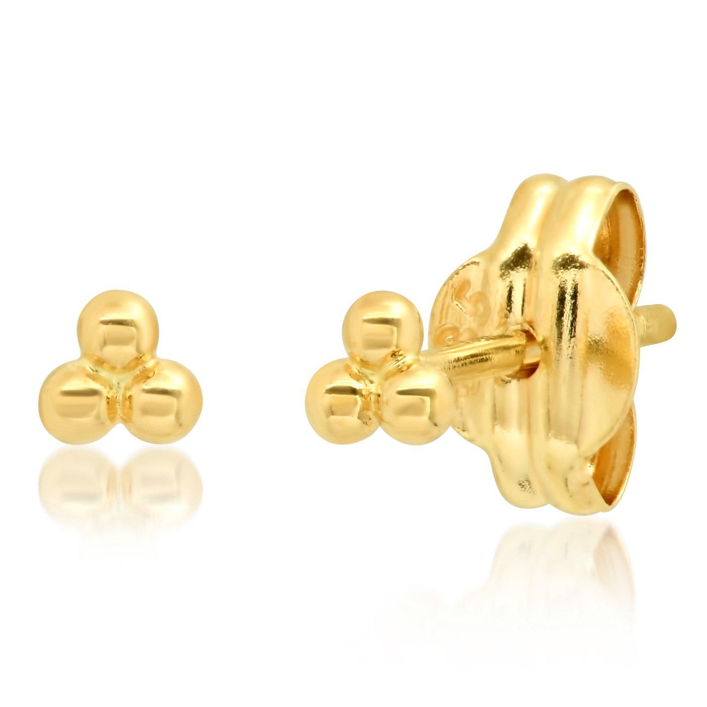 22K Gold Earrings For Baby With Cz - 235-GER12078 in 0.800 Grams