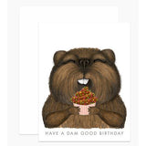 Beaver Cupcake Birthday Card