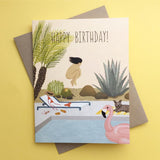 Birthday Suit Pool Party Card