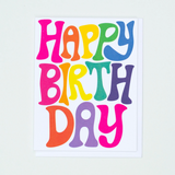 Bubble Rainbow Letters Birthday Card