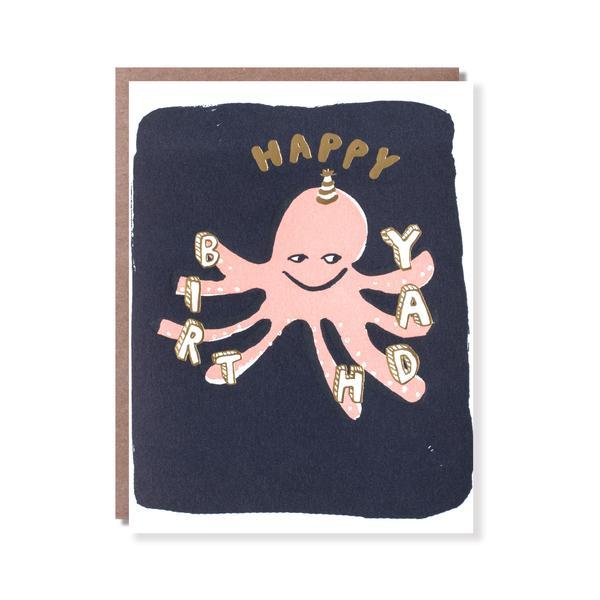 octopus birthday card