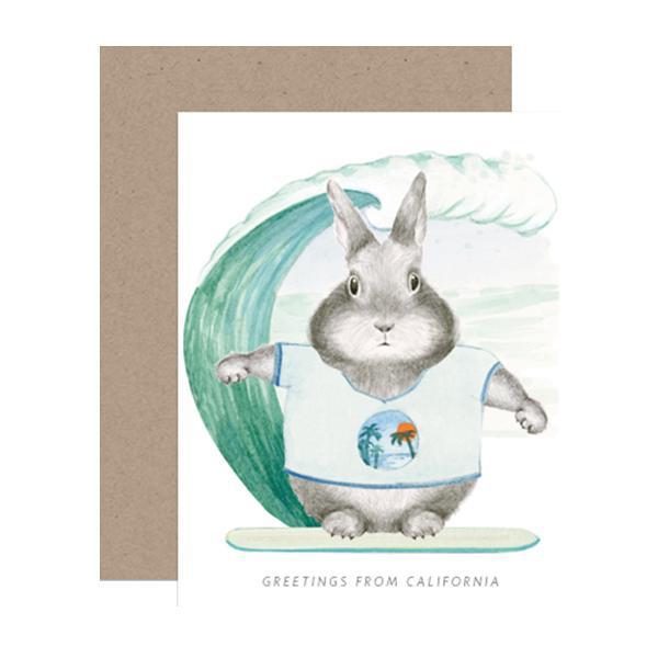 surfer bunny card