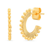 Gold Thick Trim Dot Earrings