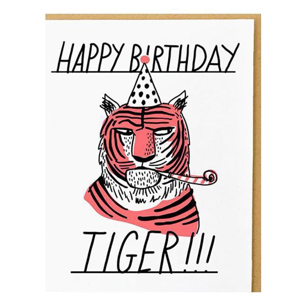 tiger side eye birthday card